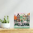 Pintar Por Números -Poster de Viaje a Amsterdam- Bastidor 20 x 20 cm. Figured´Art
