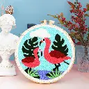 Set Bordado Aguja Mágica -Par de Flamencos- 20 cm. Figured´Art