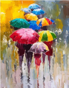 Pintar Por Números -Paraguas en el Aire- Bastidor 40 x 50 cm. Figured´Art