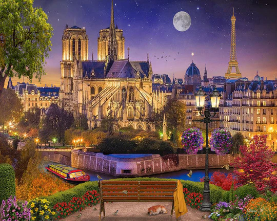 Pintar Por Números -Notre Dame en París- Bastidor 40 x 50 cm. Figured´Art