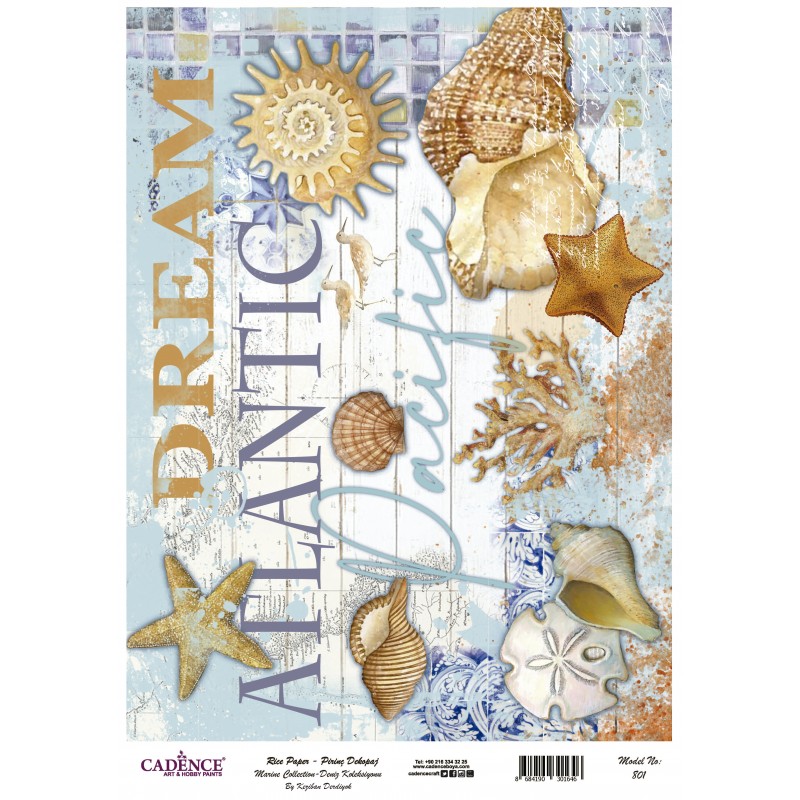 Papel Arroz Decorado 30x40 cm. -Dream Atlantic Pacific- Cadence