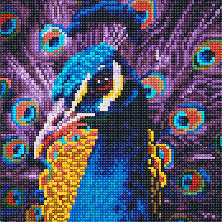 Pintar con Diamantes -Pavo Real- Bastidor 25 x 25 cm. Figured´Art