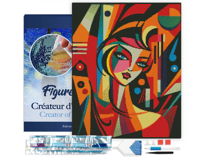 Pintar con Diamantes -Mujer Abstracta, Pablo Picasso- Bastidor 40 x 50 cm. Figured´Art