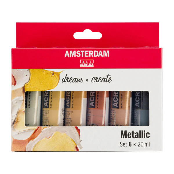 Acrílico Amsterdam Estuche 6 x 20 ml. Metalizados Talens
