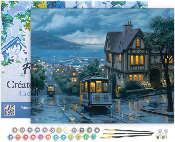 Pintar Por Números -Tranvía Crepuscular- Bastidor 40 x 50 cm. Figured´Art