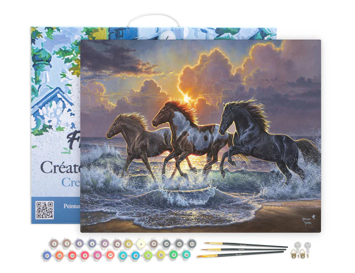 Pintar Por Números -Trio de Caballos- Bastidor 40 x 50 cm. Figured´Art