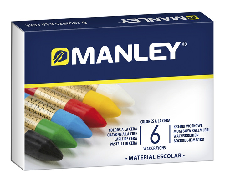 Estuche Ceras 6 Colores Manley