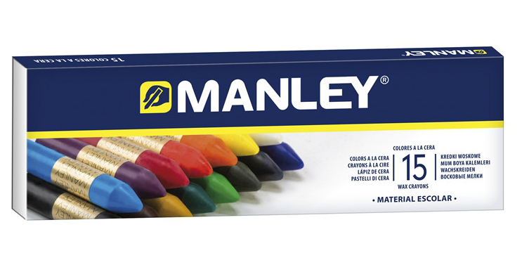 Estuche Ceras 15 Colores Manley