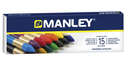 Estuche Ceras 15 Colores Manley