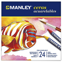 Estuche Ceras Acuarelables 24 Colores Manley