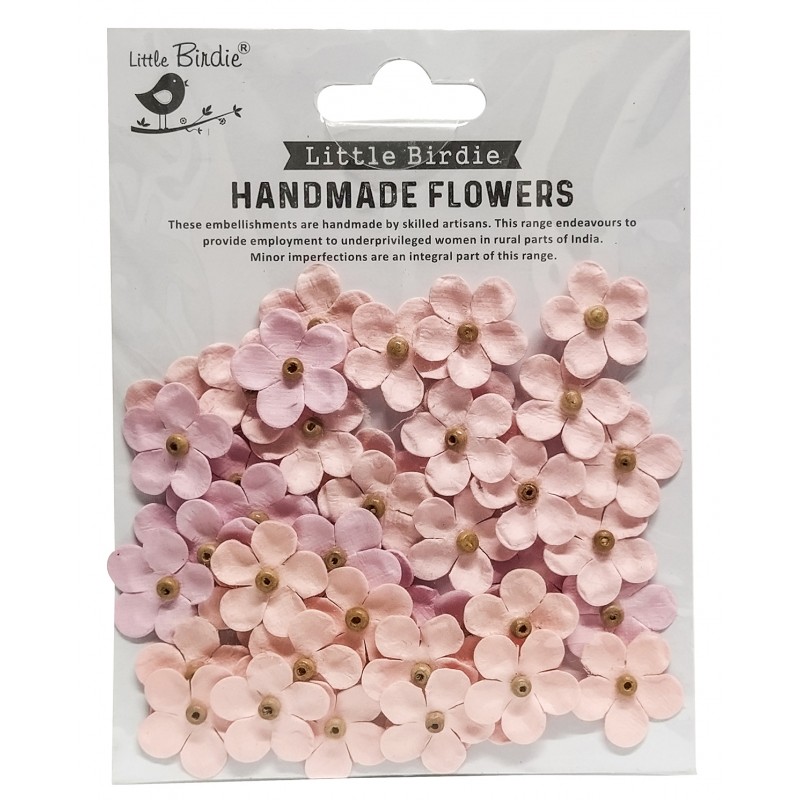 Flores Papel -Beaded Blooms Pearl Pink- (50 pzs.) Little Birdie