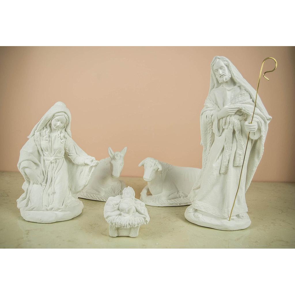 Nacimiento "Tela" 26 cm. (5 pzs.). Escayola