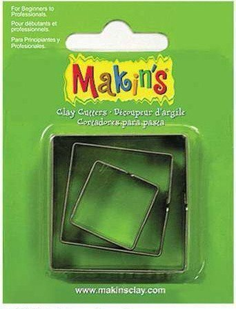 Cortadores Pastas Modelables -Cuadrados- Makin´s (3 pzs.)