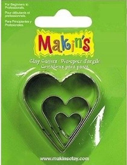 Cortadores Pastas Modelables -Corazón- Makin´s (3 pzs.)