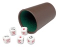 Cubilete Forrado + 5 Dados Poker 16 mm. - Cayro