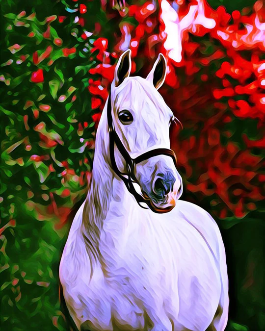 [DP-FA10092-Y] Pintar con Diamantes -Caballo y Fondo Colores- Bastidor 40 x 50 cm. Figured´Art