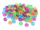 Cuentas Plástico Donuts Multicolor Transparente Plateado 9 mm. (400 pzs.)