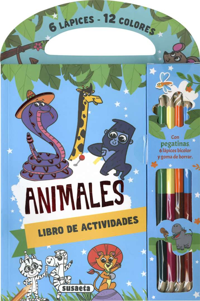 6 Lápices, 12 Colores -Animales- Susaeta Ediciones