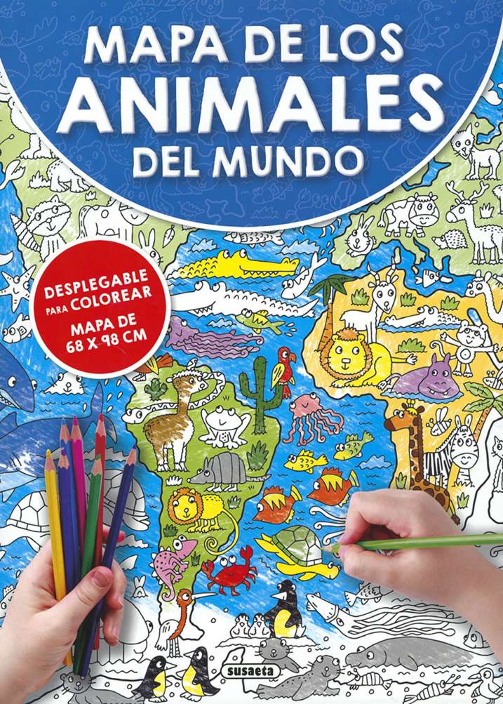 Mapa Gigante Colorear -Animales del Mundo- Susaeta
