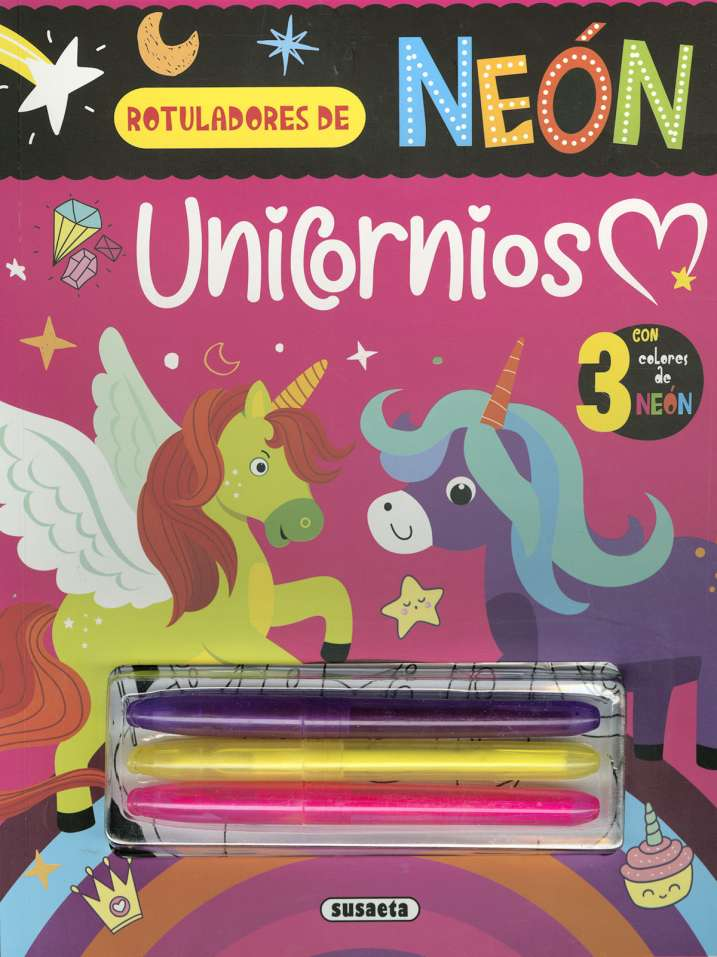 Rotuladores de Neón -Unicornios- Susaeta Ediciones