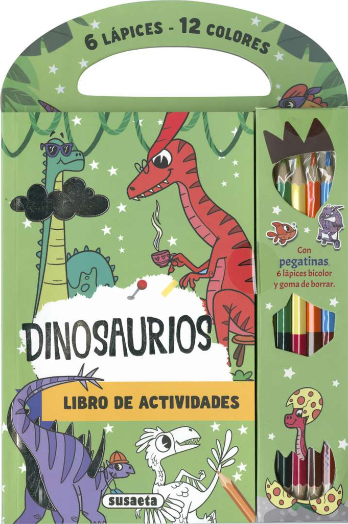 6 Lápices, 12 Colores -Dinosaurios- Susaeta Ediciones