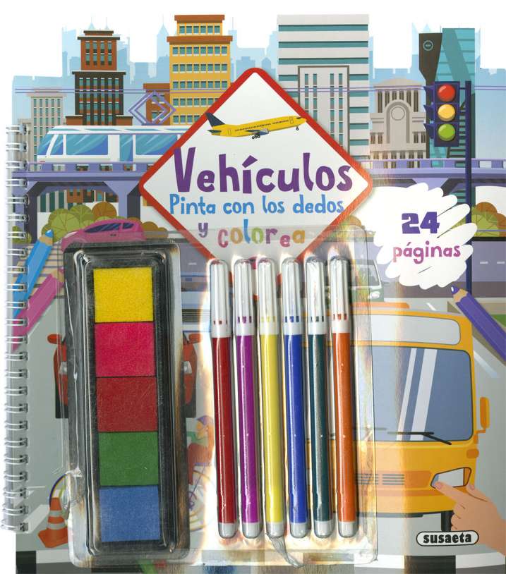 Pinta con los Dedos: Vehículos - Susaeta Ediciones