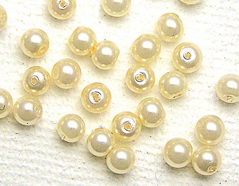 Perlas Vidrio Lacada 3 mm. -Crema- 120 gr. (2050 pzs. aprox.)