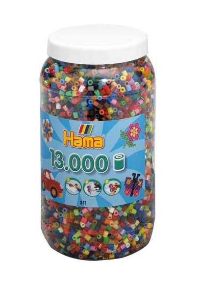 Cubo Hama Midi 10 Colores Surtidos (13.000 piezas)