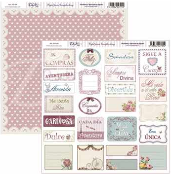 Hoja Scrap 30,5 x 30,5 cm. -Etiquetas Comunión Niña- Dayka