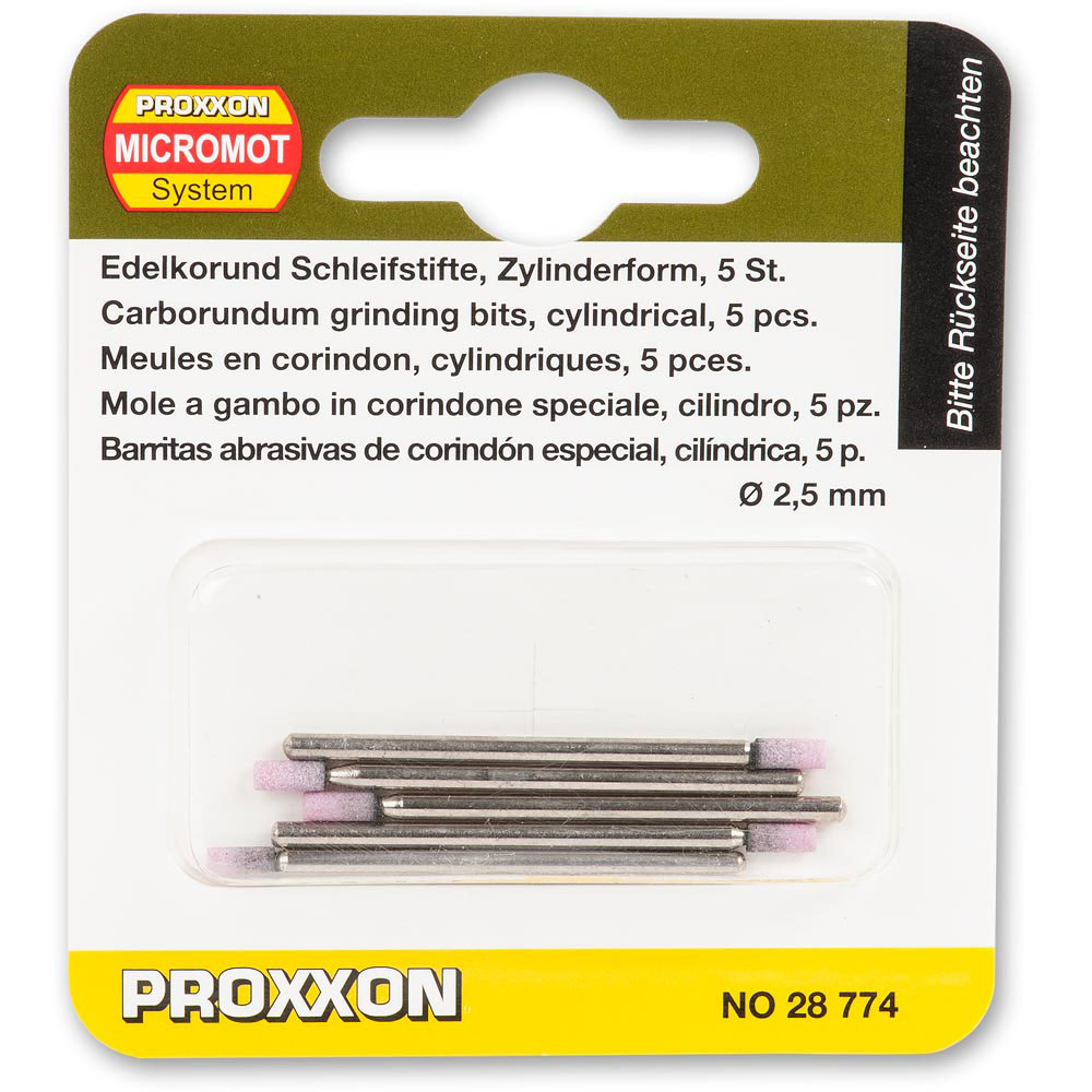 Muelas Corindón Refinado Cilindro 2,5 mm. (5 pzs.) Proxxon