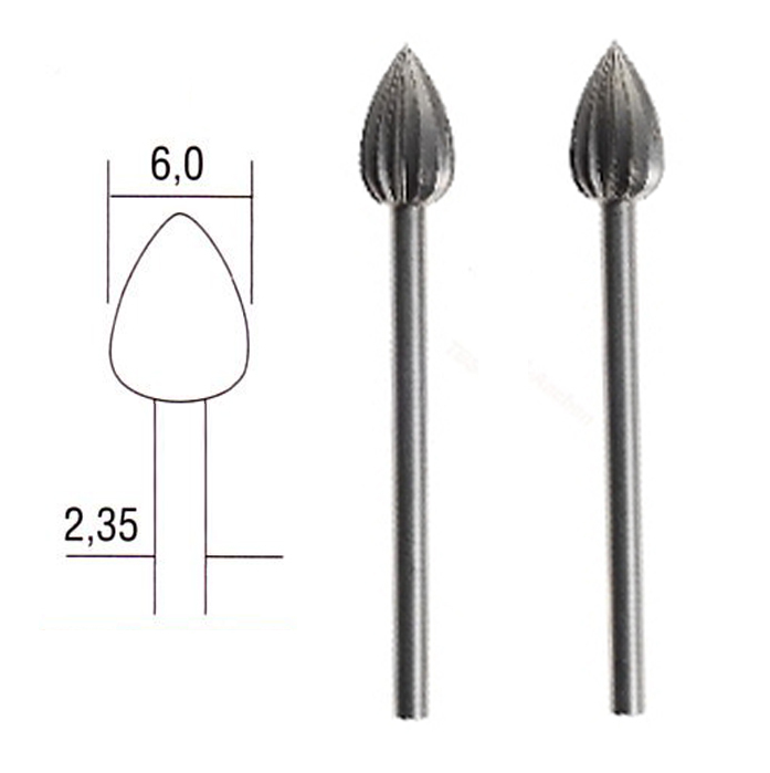 [28724] Fresas Acero Tungsteno Vanadio Oval 6,0 mm. (2 pzs.) Proxxon