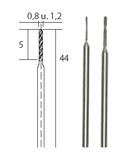Brocas Diamantadas 0,8 / 1,2 mm.  (2 pzs.) Proxxon (2 pzs.)