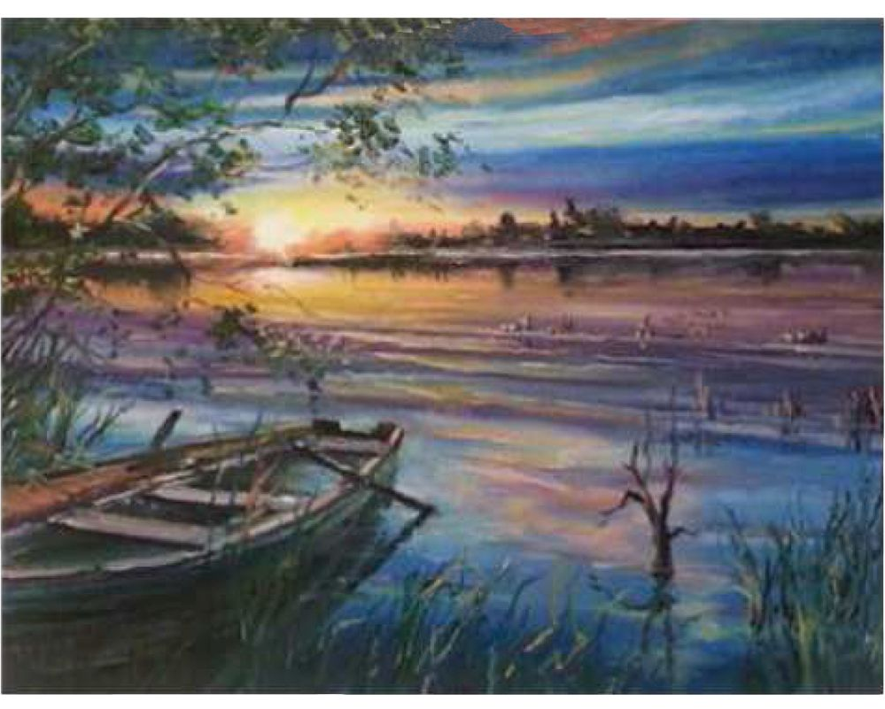 Pintar Por Números -Atardecer en Albufera- Bastidor 30 x 40 cm. (27 pzs.)