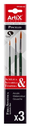 Set 3 Pinceles Surtidos Acrílico / Acuarela / Témpera PP390-02 Artix