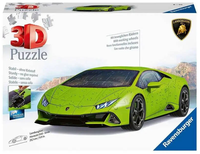 Puzzle 3D Midi 140 piezas -Lamborghini Huracán EVO Verde- Ravensburger