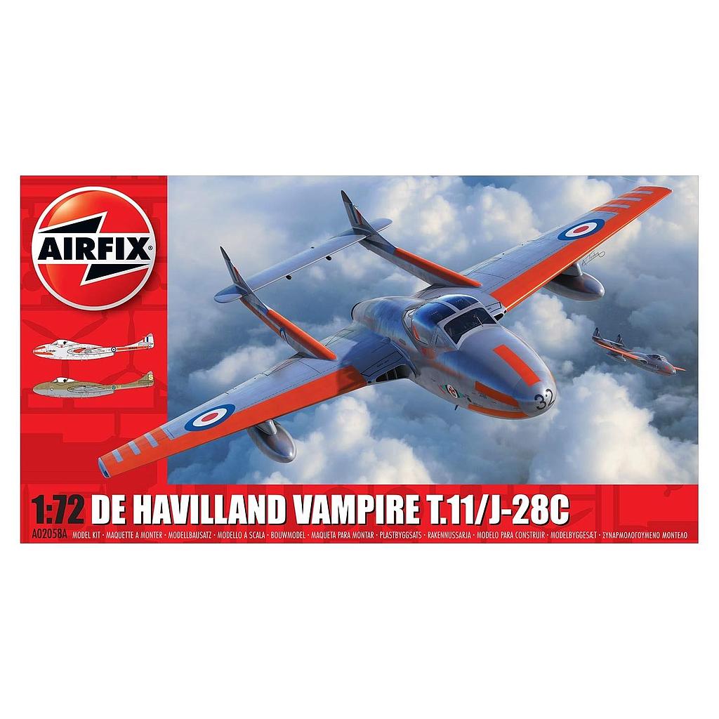 Avión 1/72 -De Havilland Vampire T.11 / J-28C- Airfix