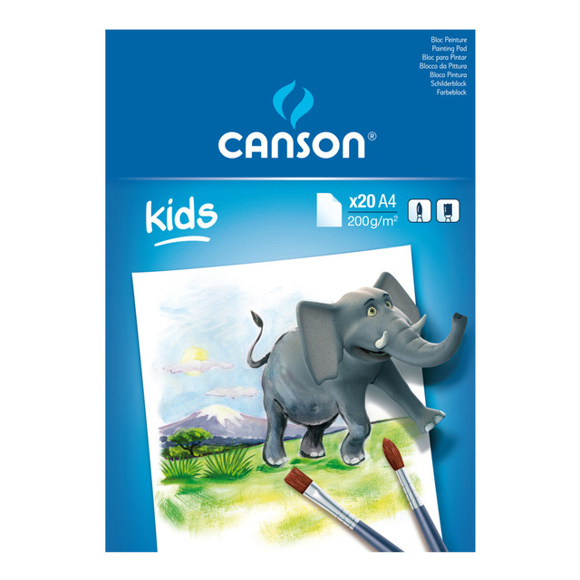 [400015588] Bloc Pintura Kids 20 Hojas 200 gr. Encolado Canson (A4 (21x29,7 cm.))