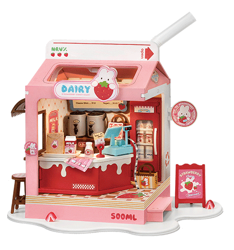 [DS034] Kit -Strawberry Milk Box - Rolife Robotime