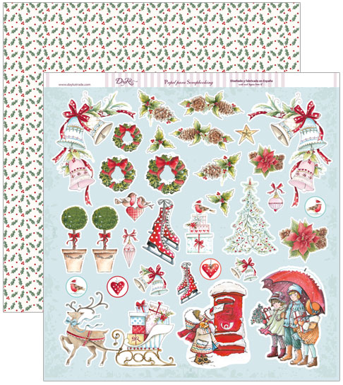 Hoja Scrap 30,5 x 30,5 cm. -Motivos Navideños- Dayka