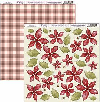 Hoja Scrap 30,5 x 30,5 cm. -Flor de Pascua- Dayka    
