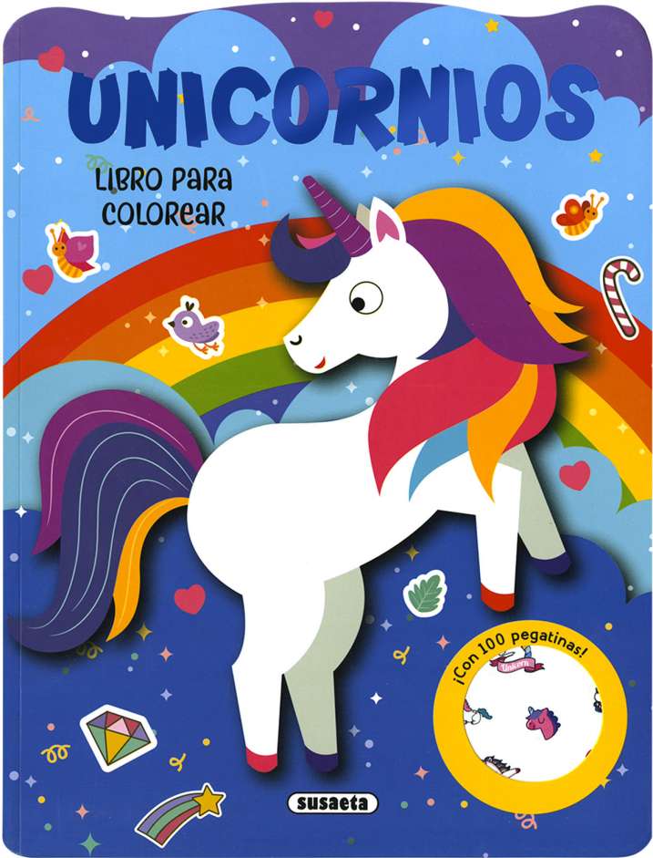 Libro Colorear y Pegatinas -Unicornios- Susaeta