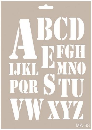 Plantilla Stencil 21x30 Mix Media -Letras Militar- Cadence