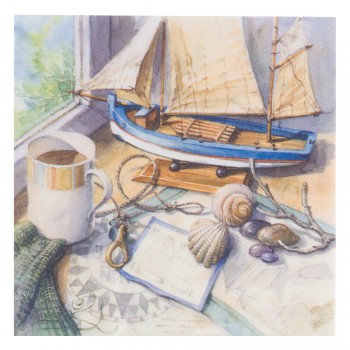 Servilleta 33 x 33 cm. -Maritime Setting on Windowsill-