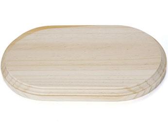 [4010] Peana Madera Pino Natural Ovalada (16x9/14x7 cm.)