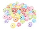 Cuentas Plástico Tupis Rayas Multicolor 15 x 11 mm. (180 pzs.)