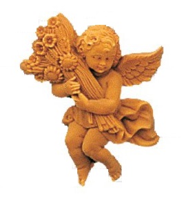 Figura Poliuretano -Angel Ramo Flores- 16 x 12 cm.