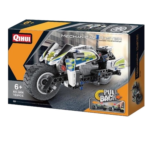 Set de Construcción Moto Policía "Pull Back" 193 pzs. Qihui