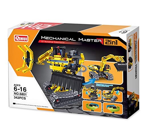Set de Construcción 2 en 1 Excavadora y Robot 342 pzs. Qihui
