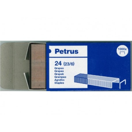 Grapas 24  23/6 cobre Petrus (1000 pzs.)