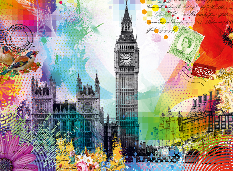 Puzzle 500 piezas -Postal de Londres- Ravensburger